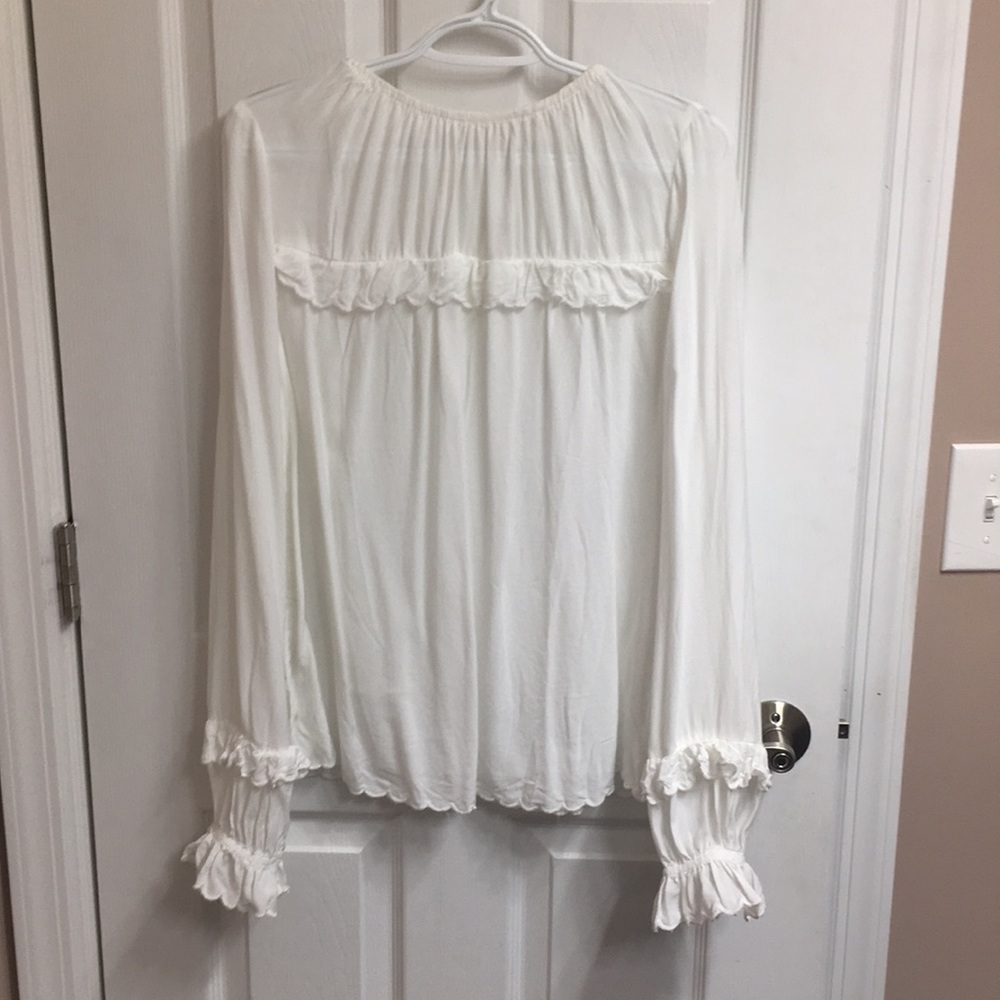 Gap white ruffle shirt